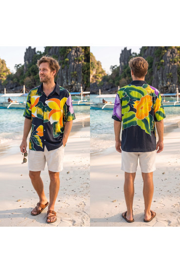 Hand Painted Rayon Shirt Hand Painted Rayon Shirt